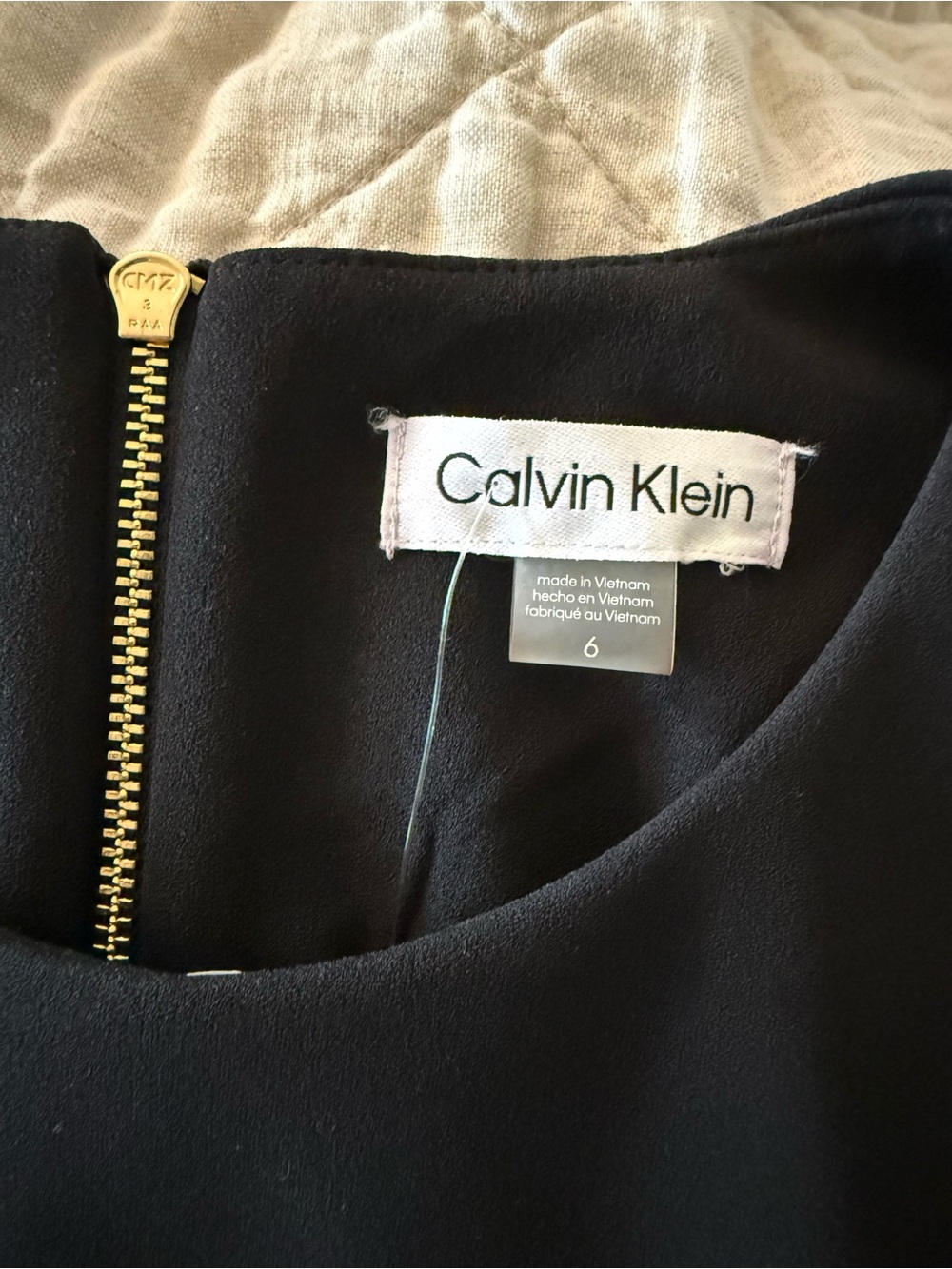 Calvin Klein Black Midi Sheath Dress with Ruffle Sleeves - Picture 5 of 7